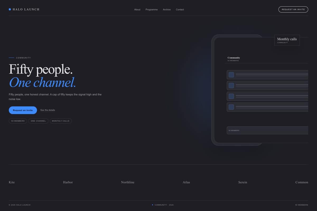 Halo Launch — full page preview