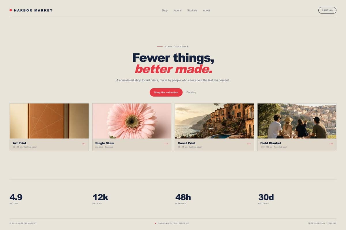 Harbor Market — full page preview