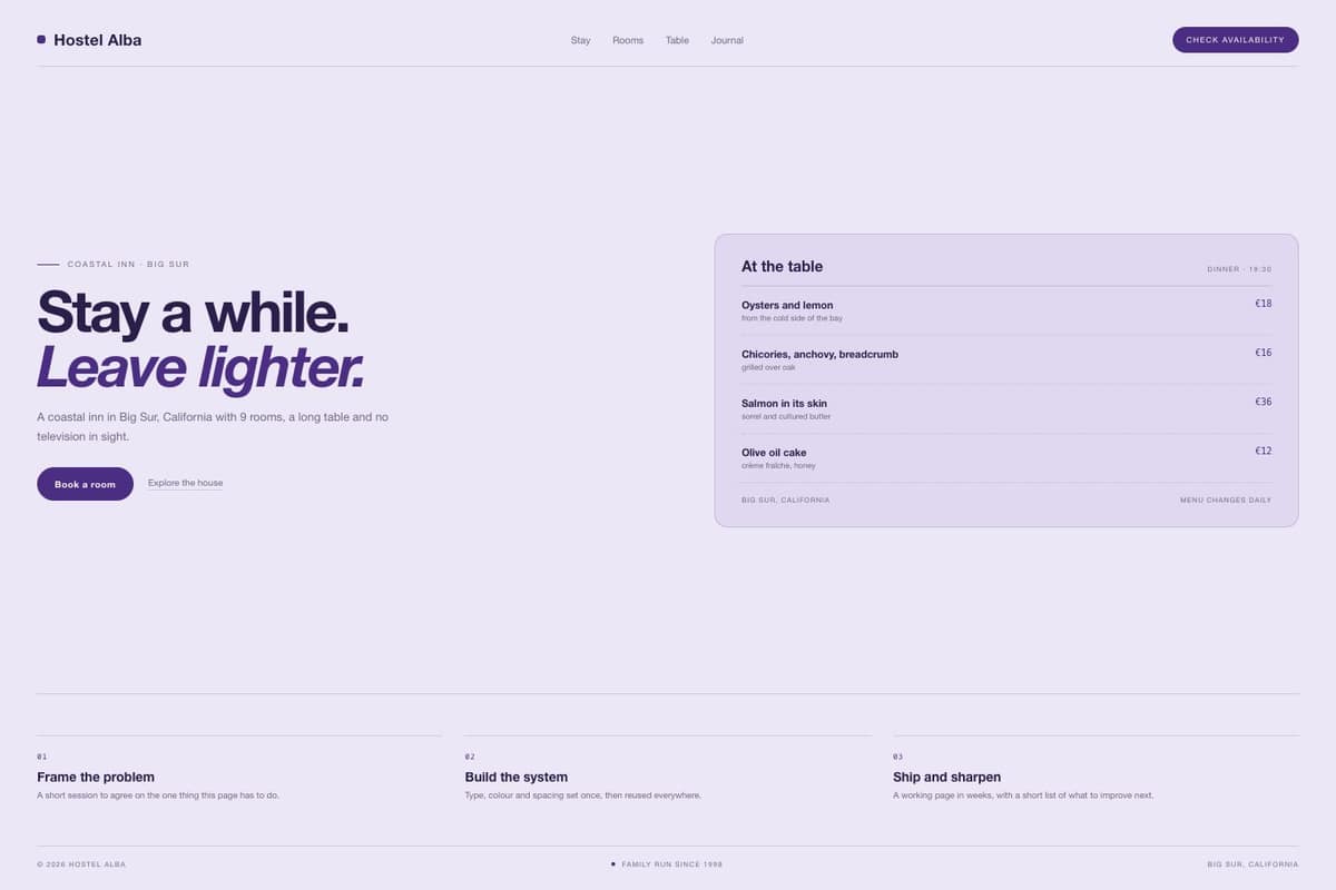 Hostel Alba — full page preview