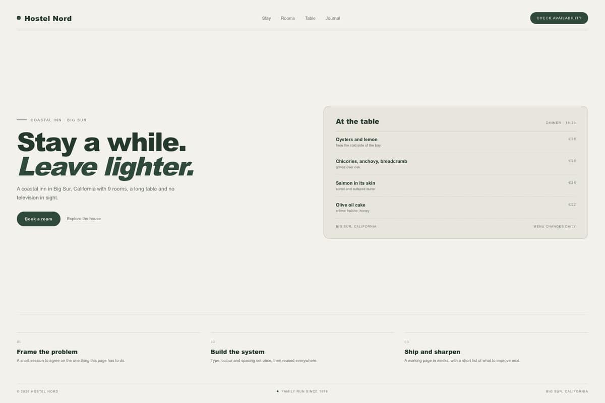 Hostel Nord — full page preview