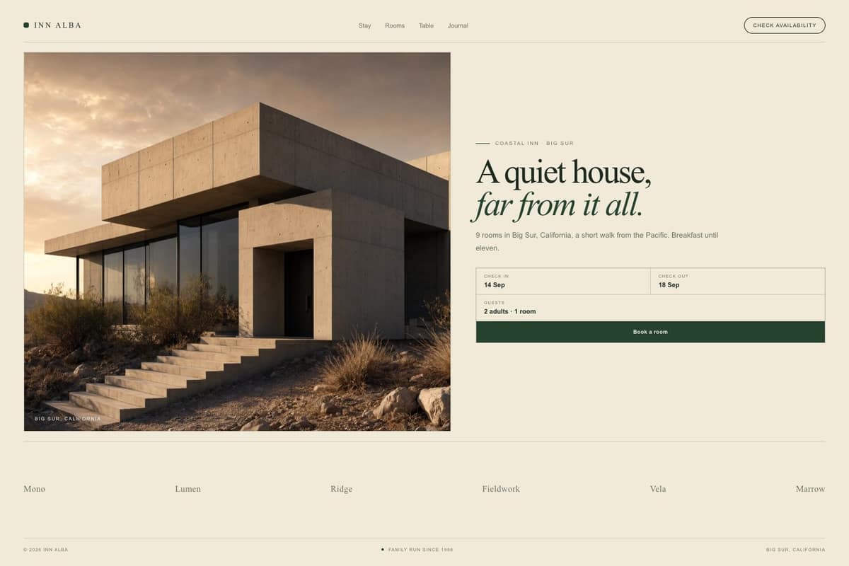 Inn Alba — full page preview