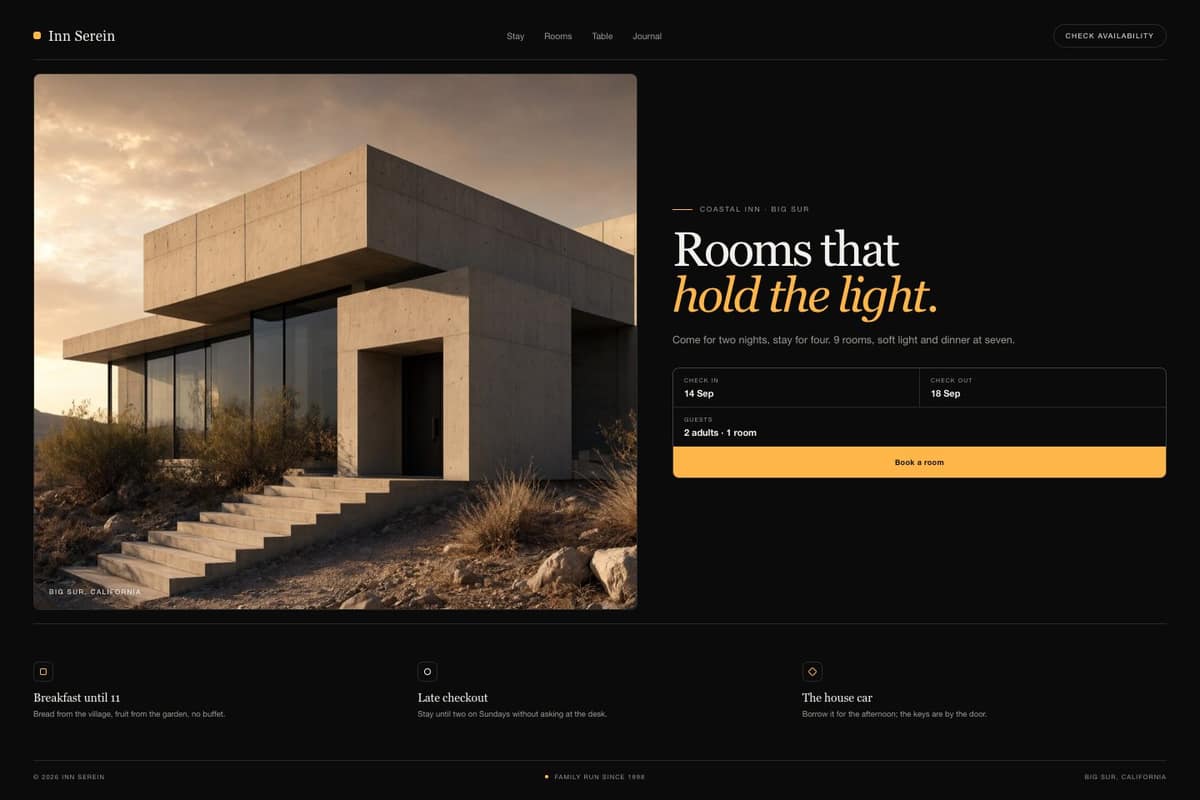 Inn Serein — full page preview