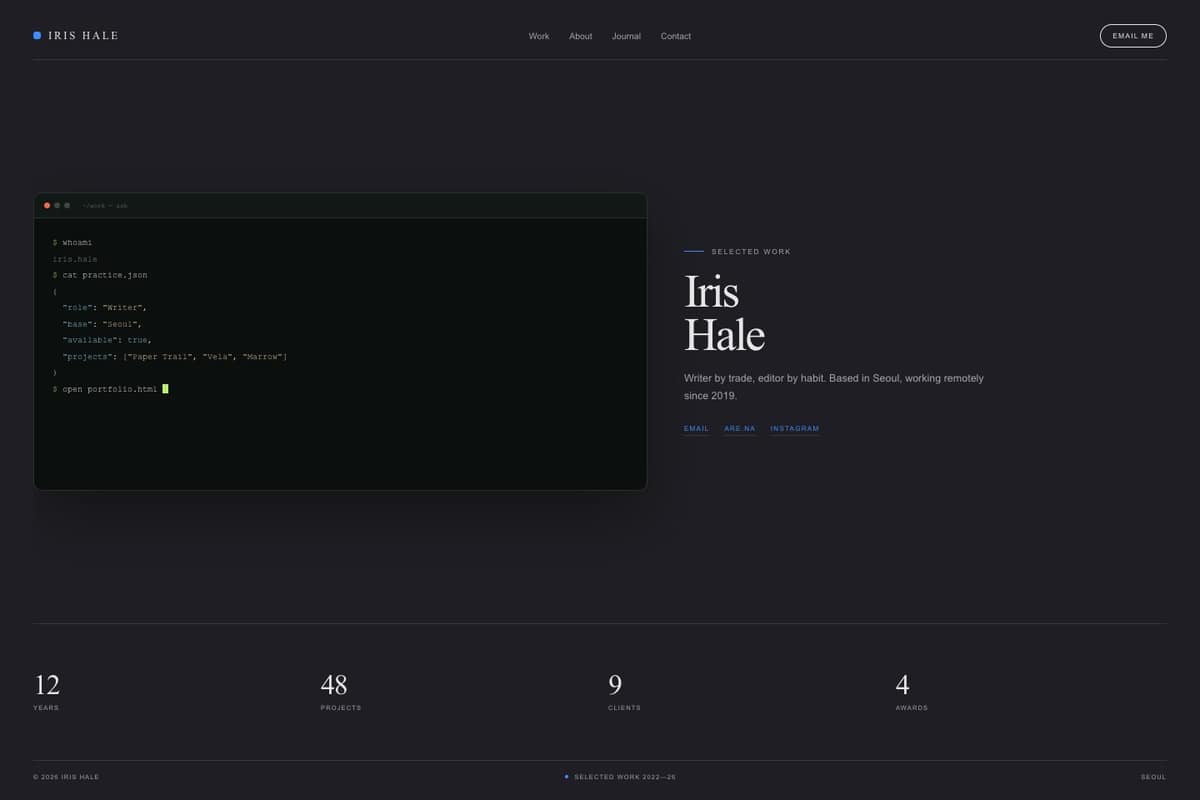 Iris Hale — full page preview