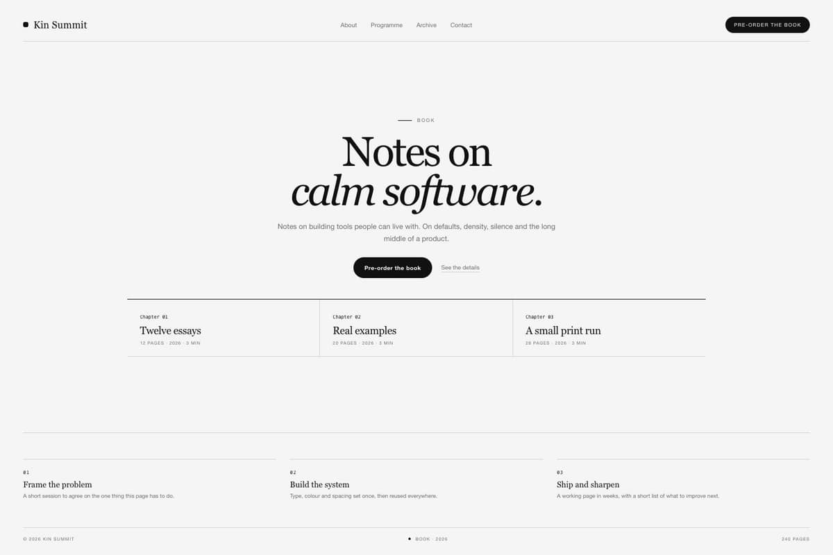 Kin Summit — full page preview