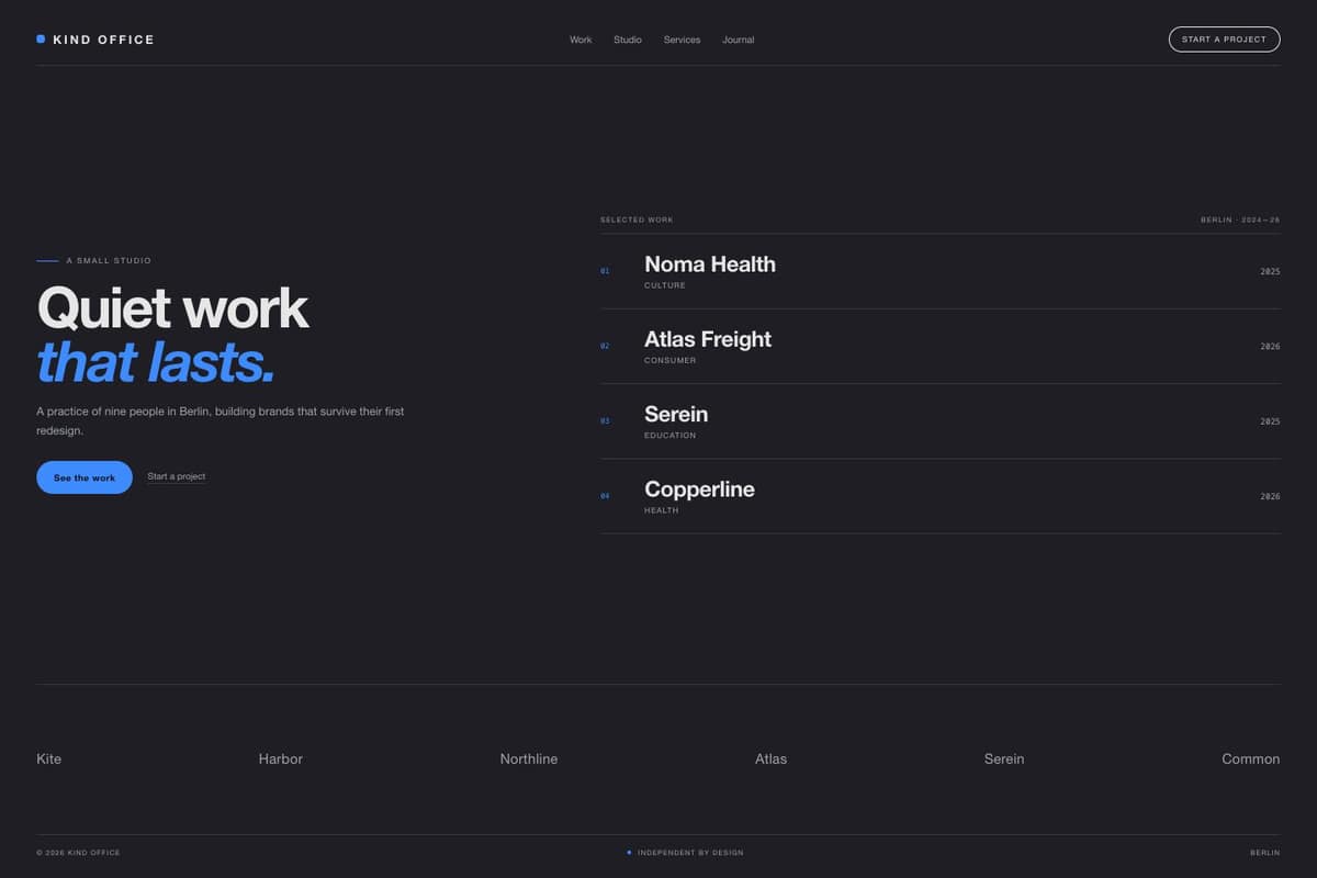 Kind Office — full page preview