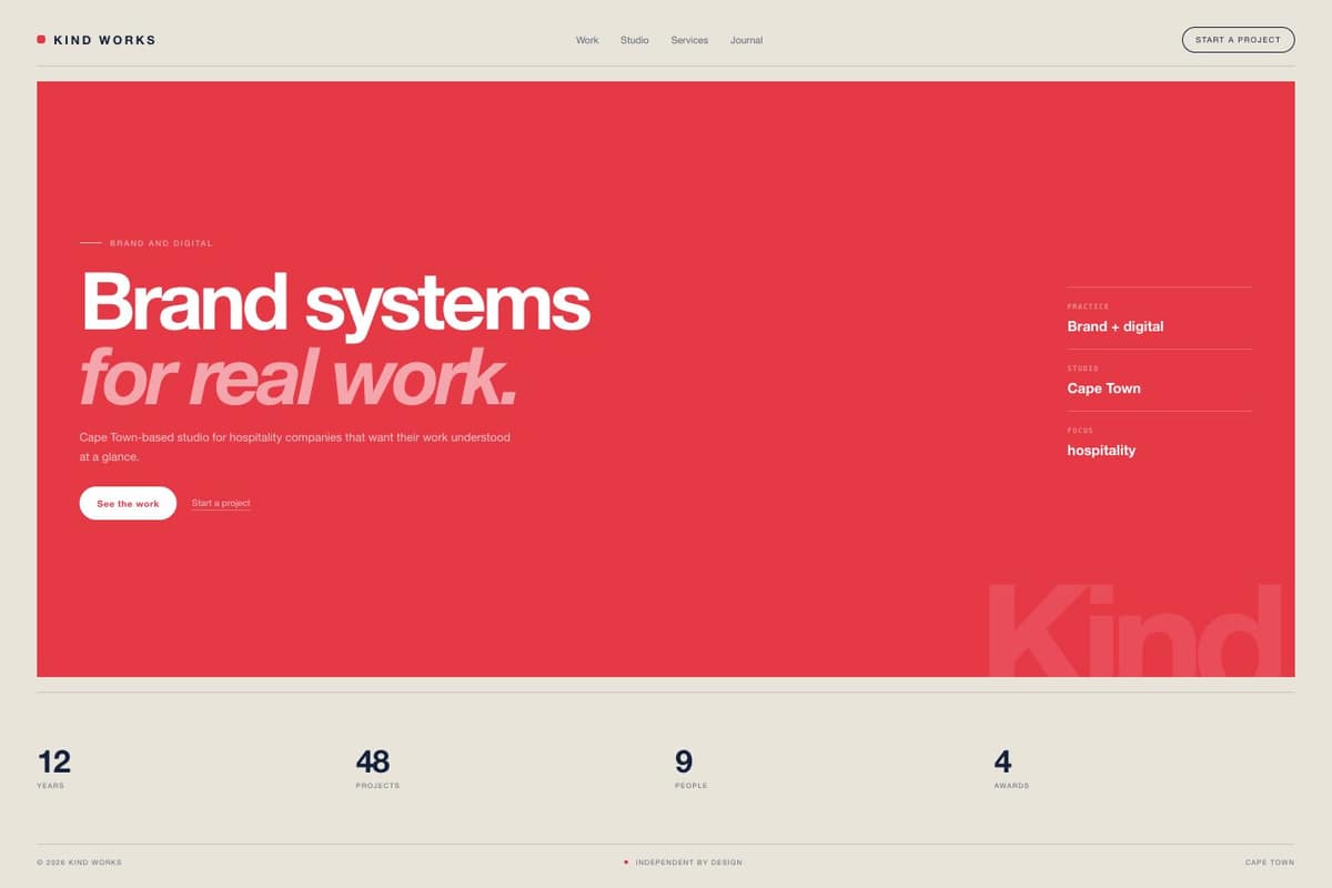 Kind Works — full page preview