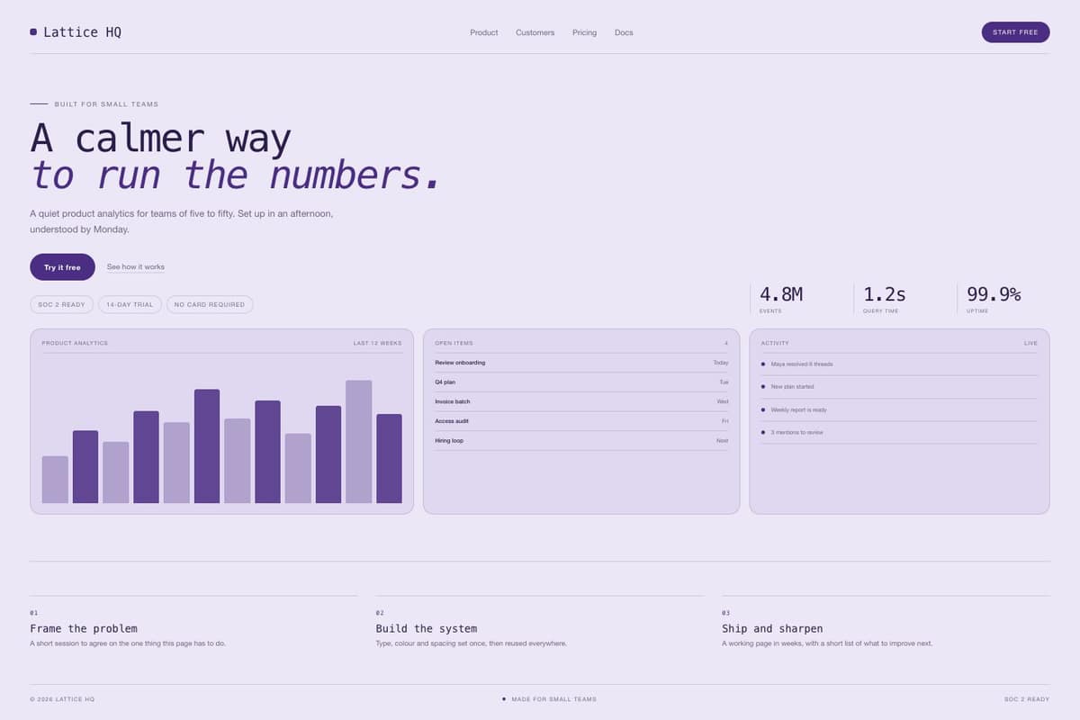 Lattice HQ — full page preview
