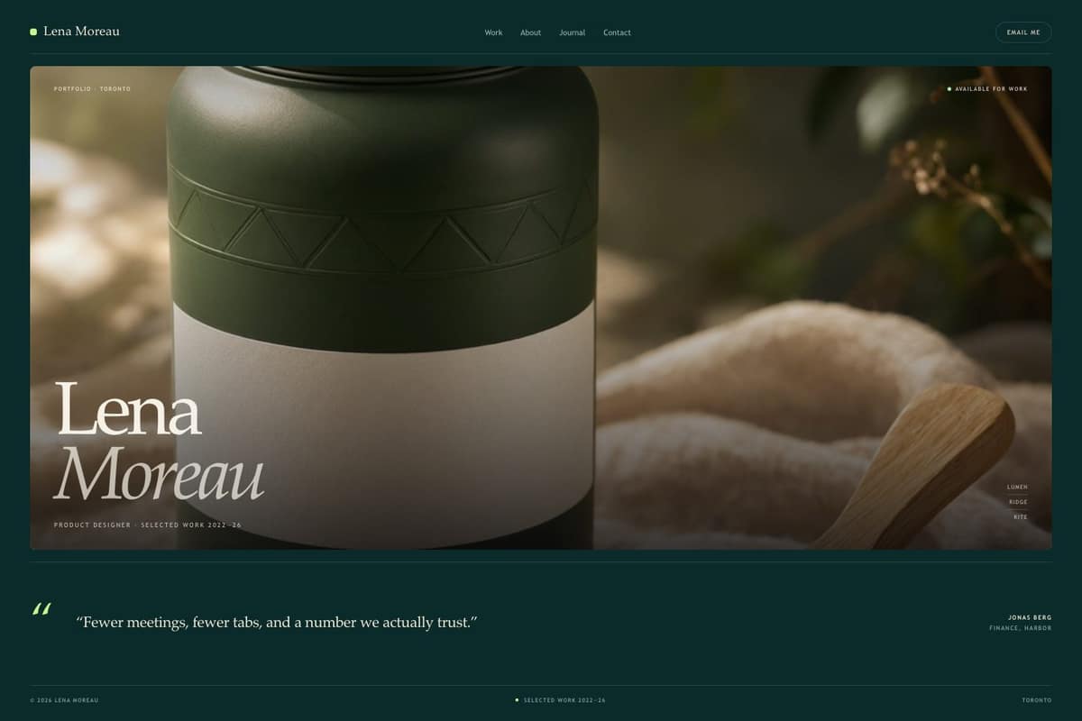 Lena Moreau — full page preview