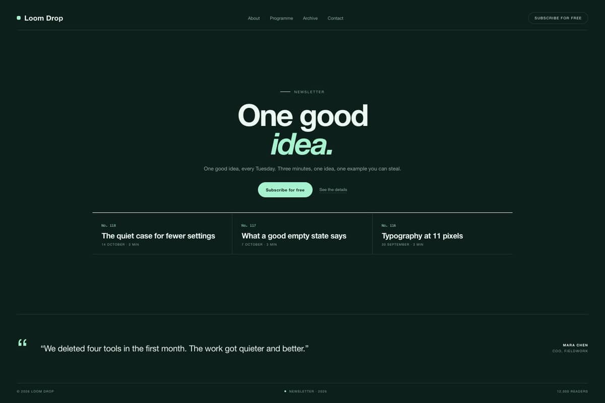Loom Drop — full page preview
