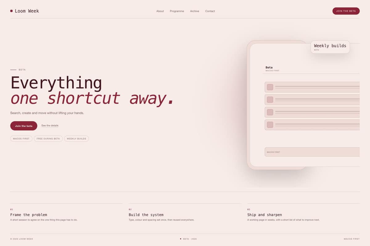 Loom Week — full page preview