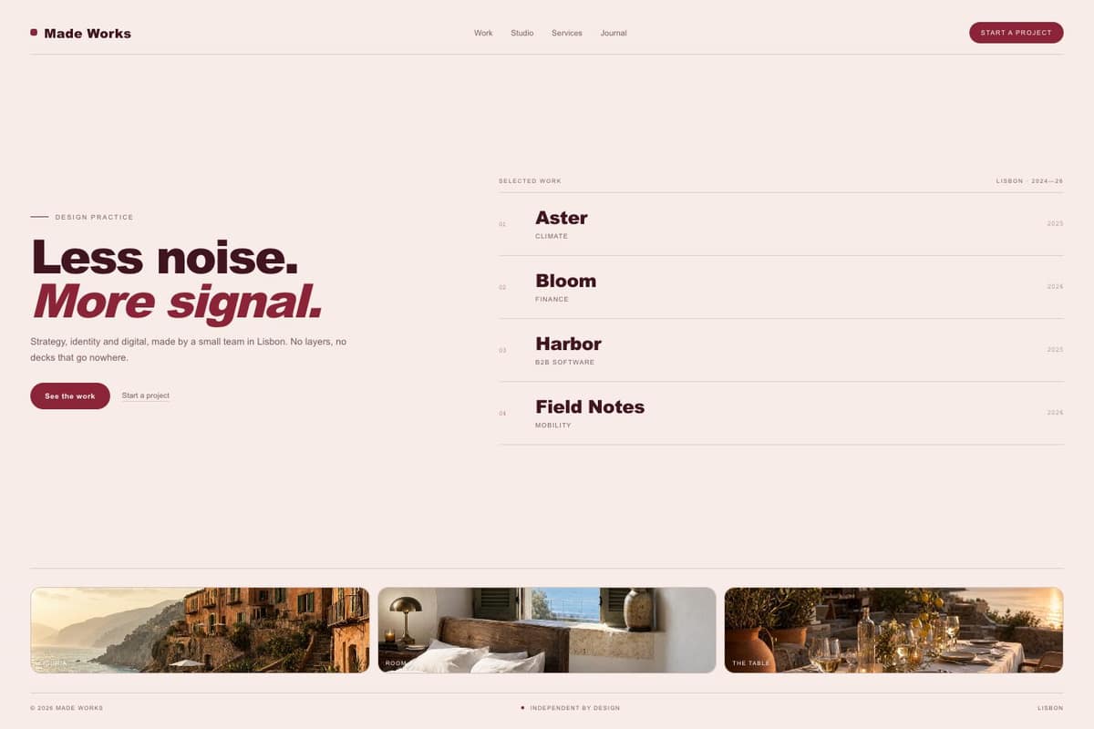 Made Works — full page preview
