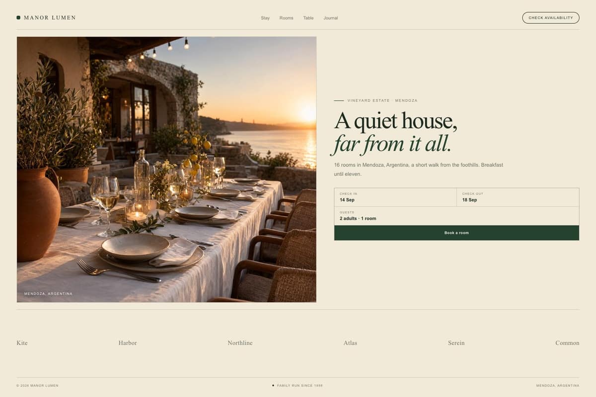 Manor Lumen — full page preview