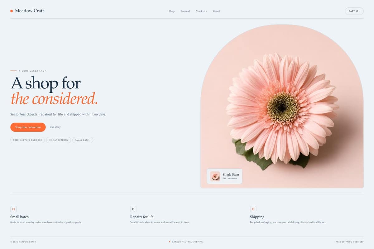 Meadow Craft — full page preview