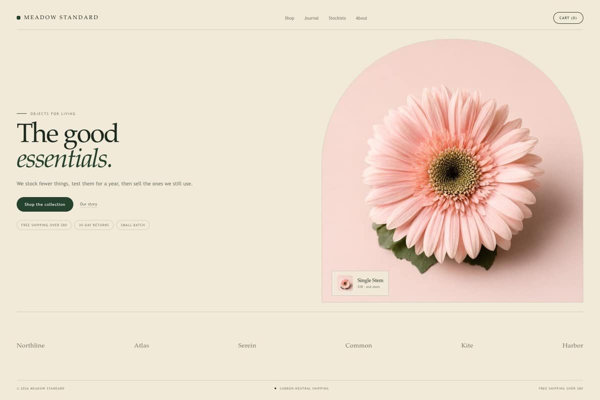 Meadow Standard — full page preview