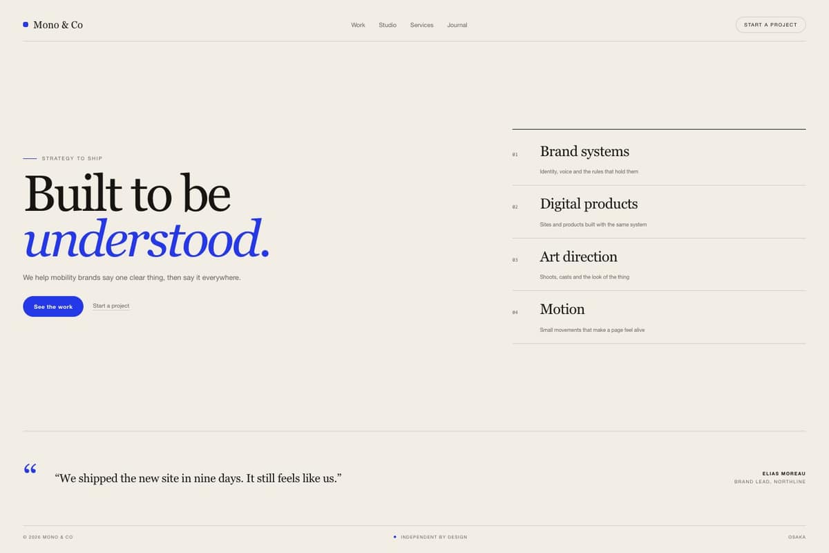 Mono & Co — full page preview
