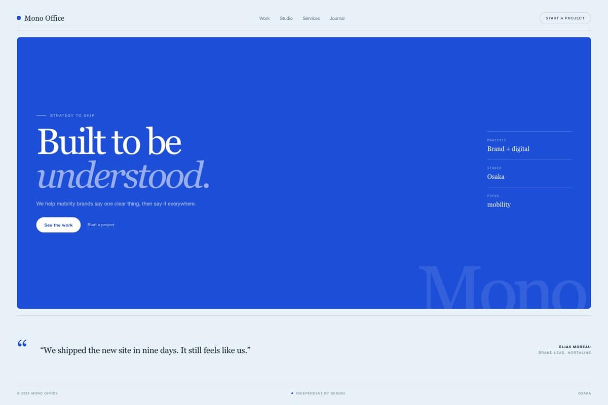 Mono Office — full page preview