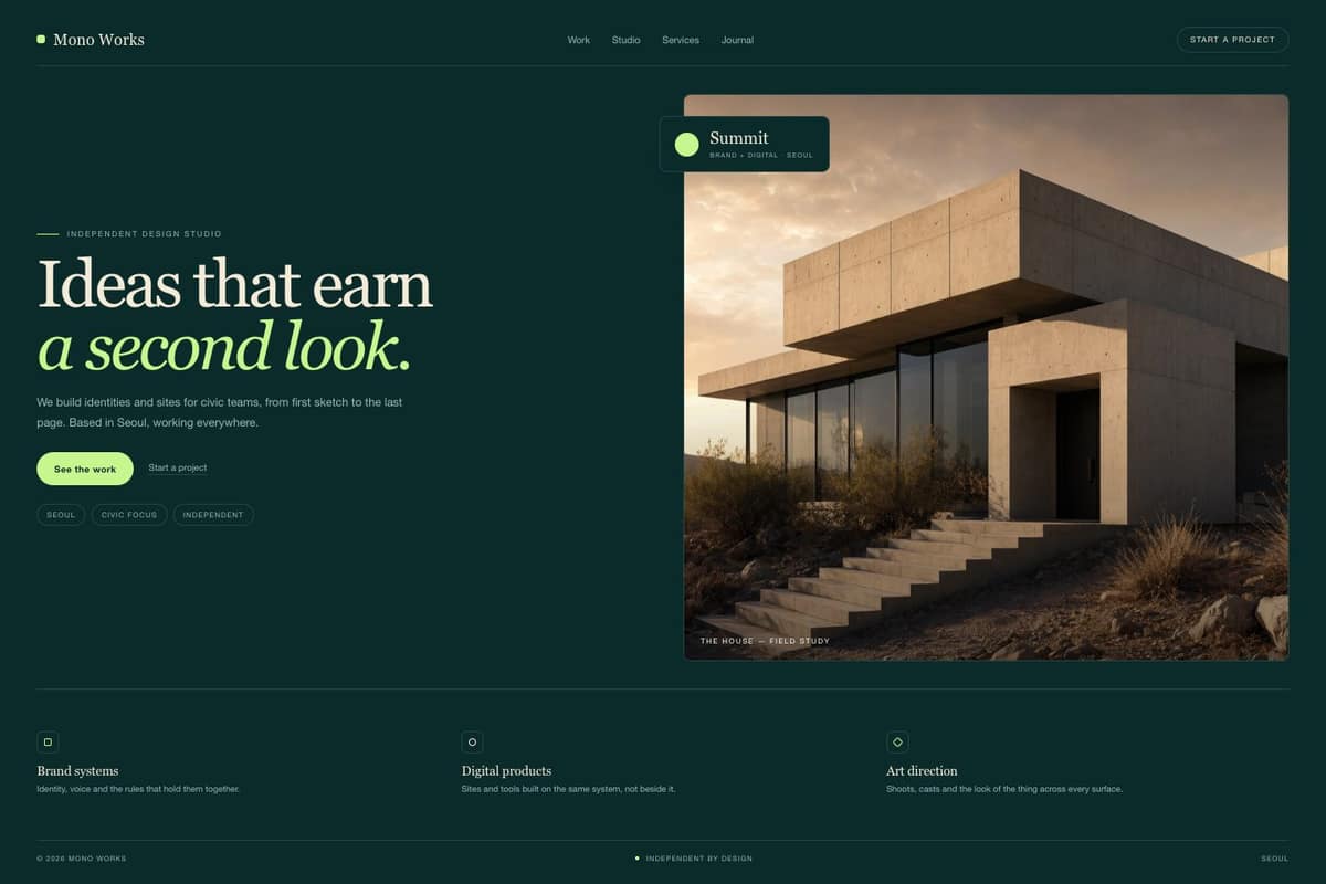 Mono Works — full page preview