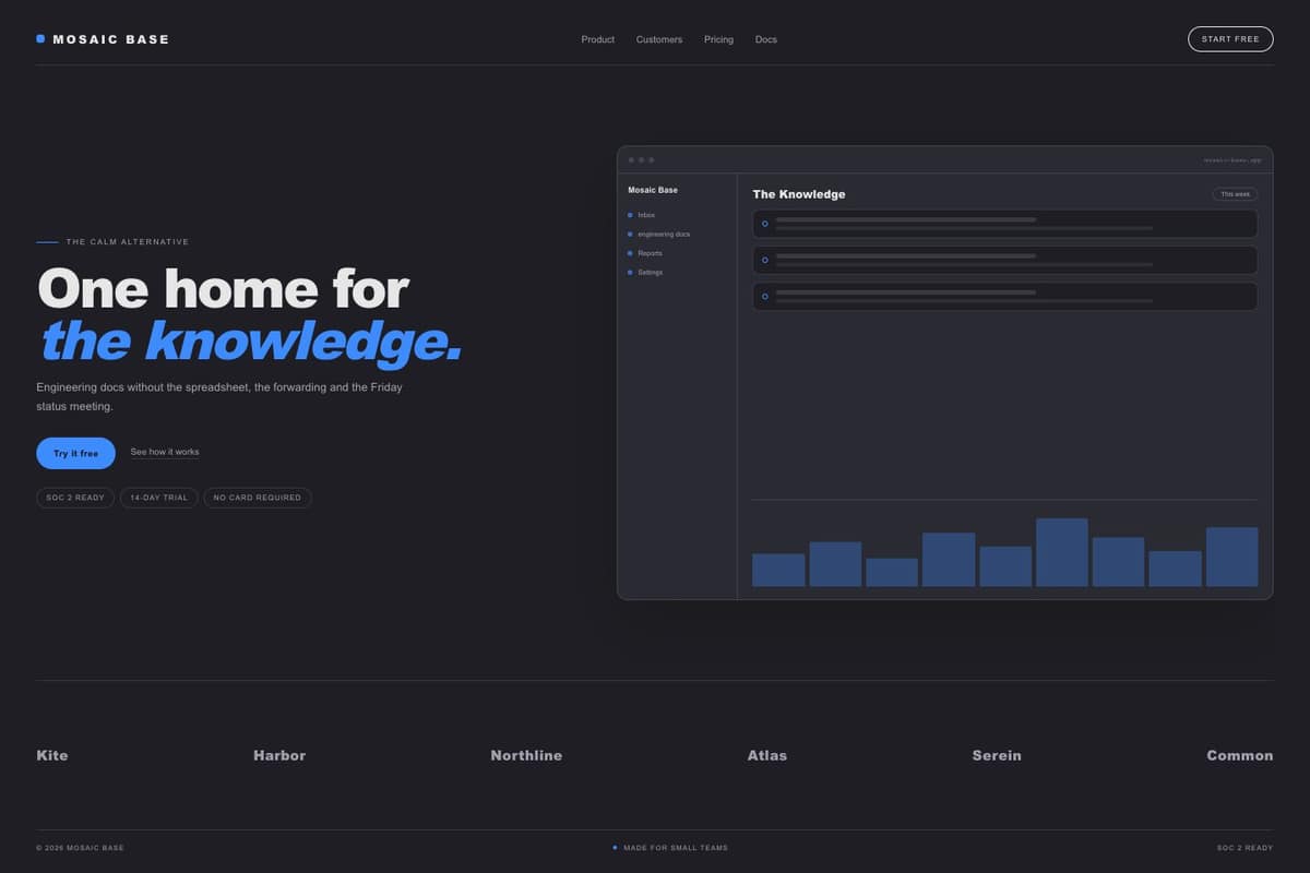 Mosaic Base — full page preview