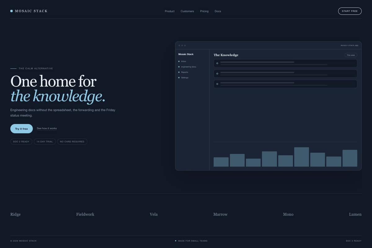 Mosaic Stack — full page preview