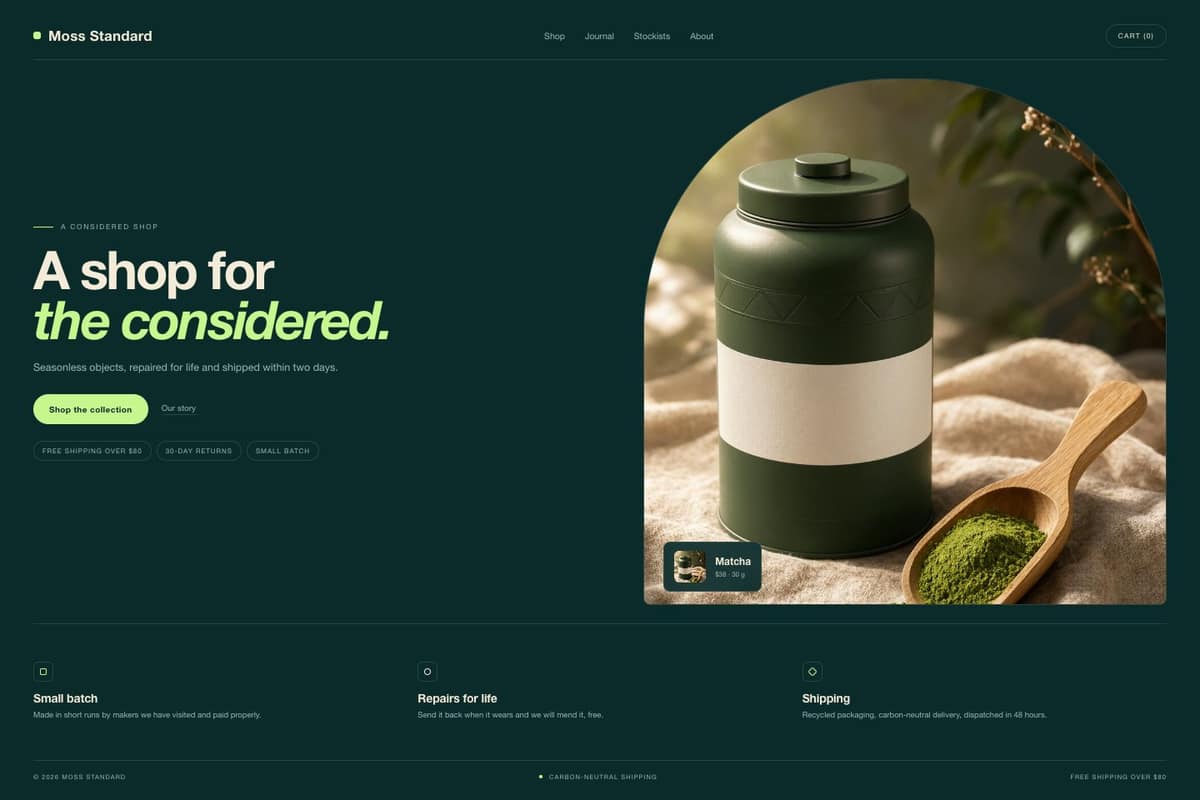 Moss Standard — full page preview