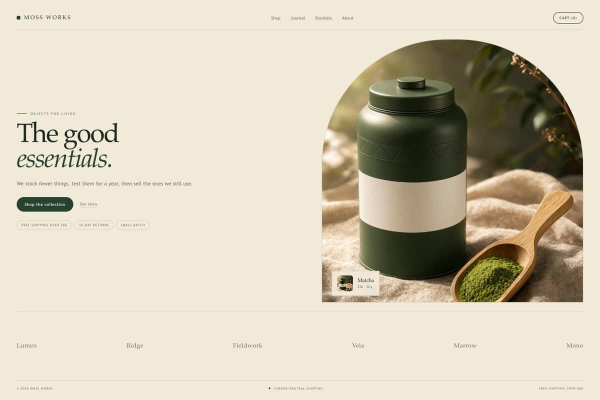Moss Works — full page preview