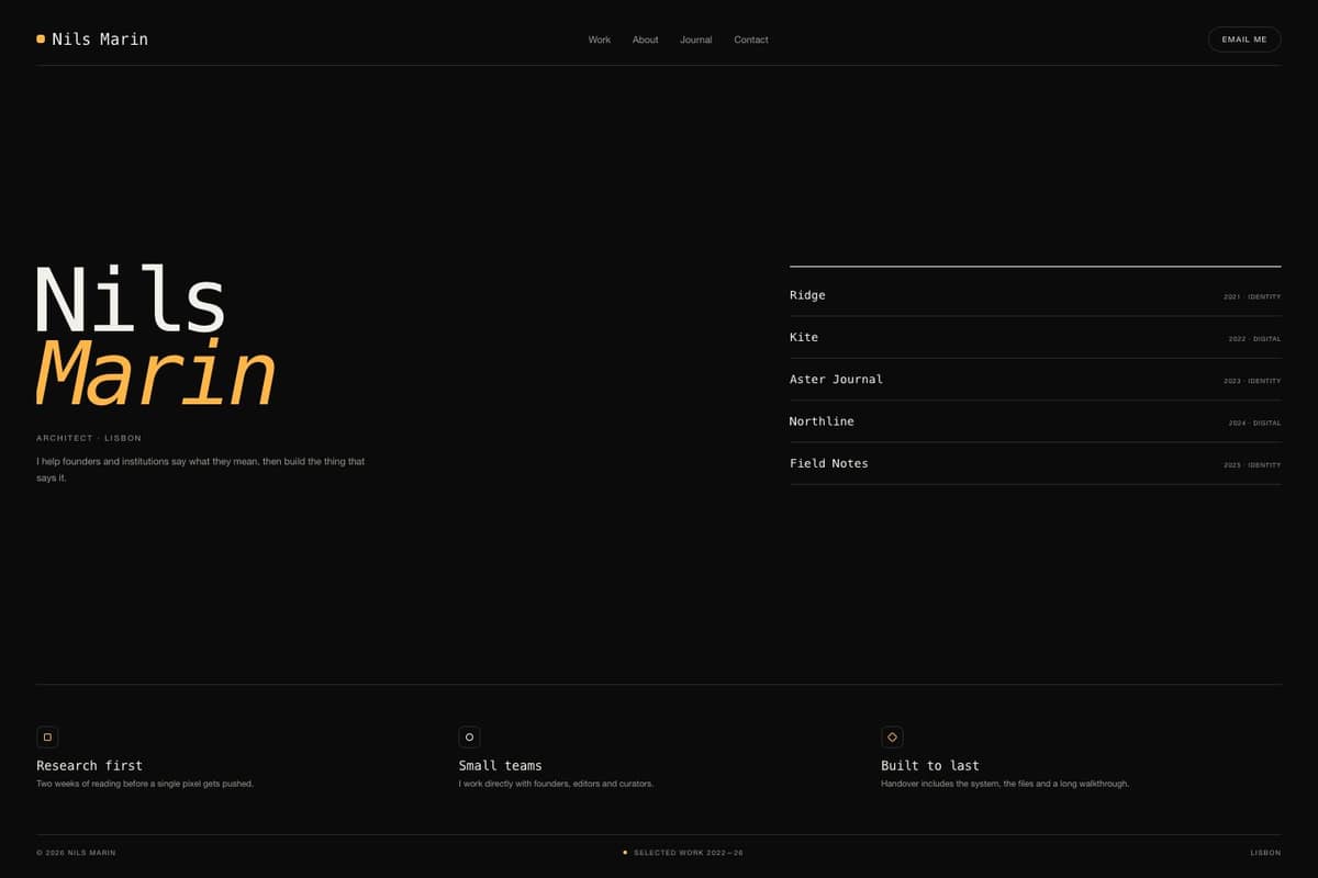 Nils Marin — full page preview
