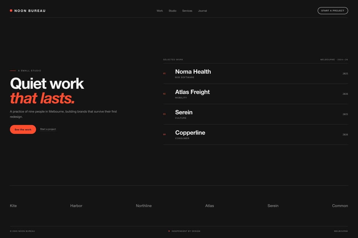 Noon Bureau — full page preview