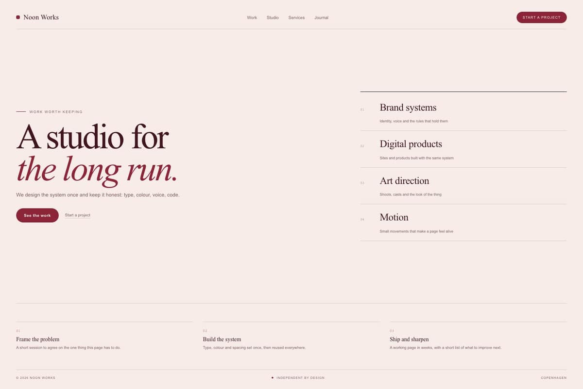 Noon Works — full page preview