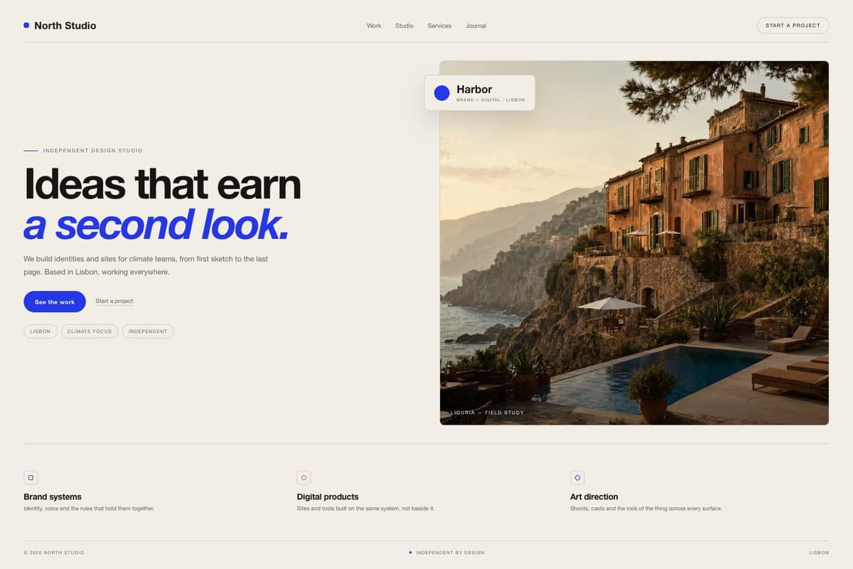 North Studio — full page preview