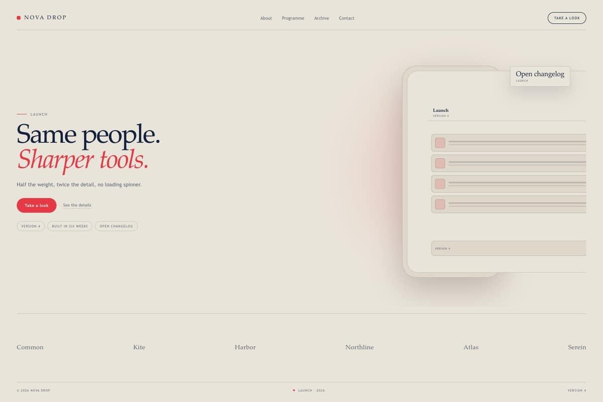 Nova Drop — full page preview