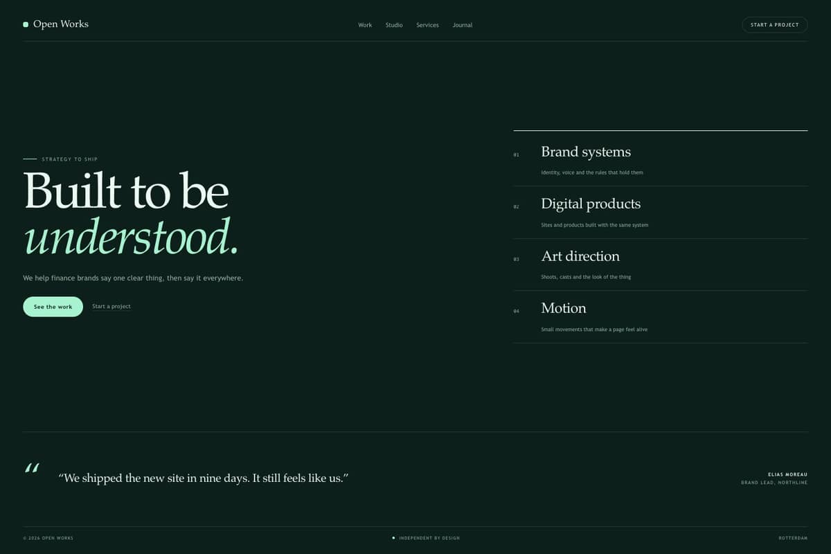 Open Works — full page preview