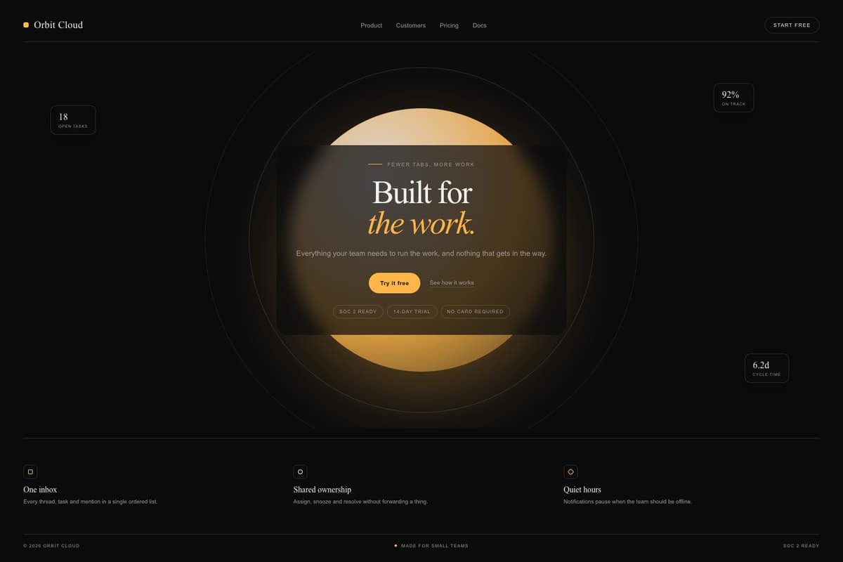 Orbit Cloud — full page preview