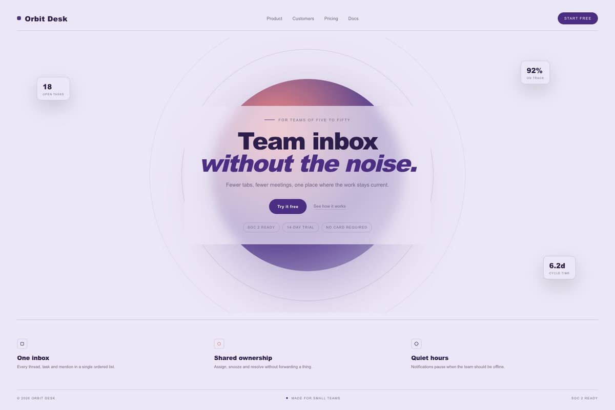 Orbit Desk — full page preview