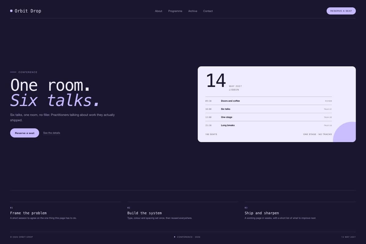 Orbit Drop — full page preview