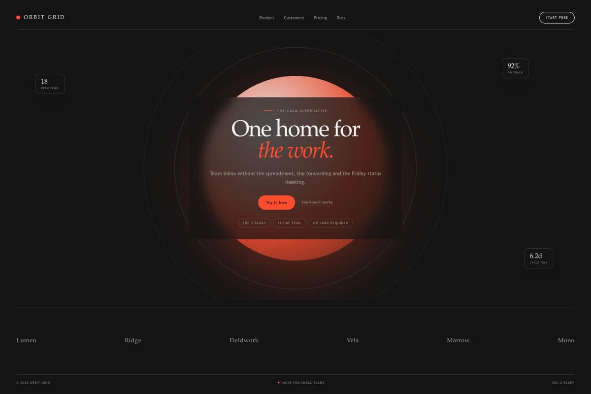 Orbit Grid — full page preview