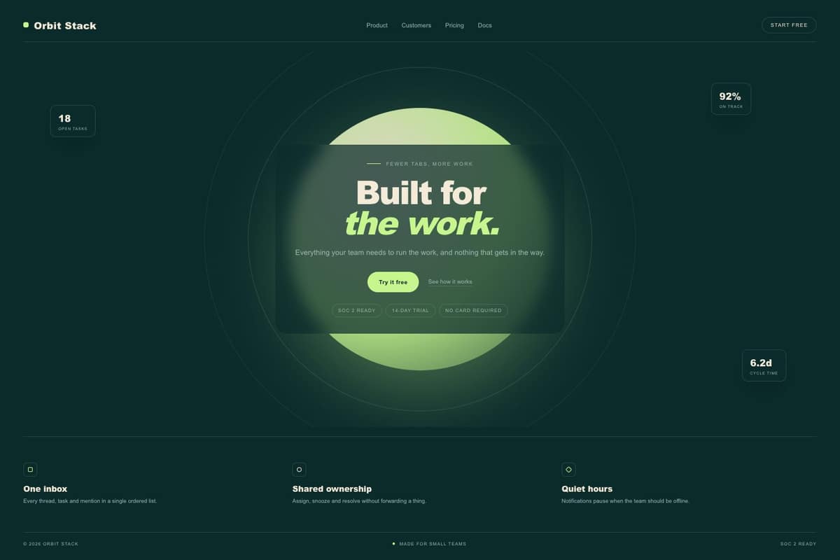 Orbit Stack — full page preview