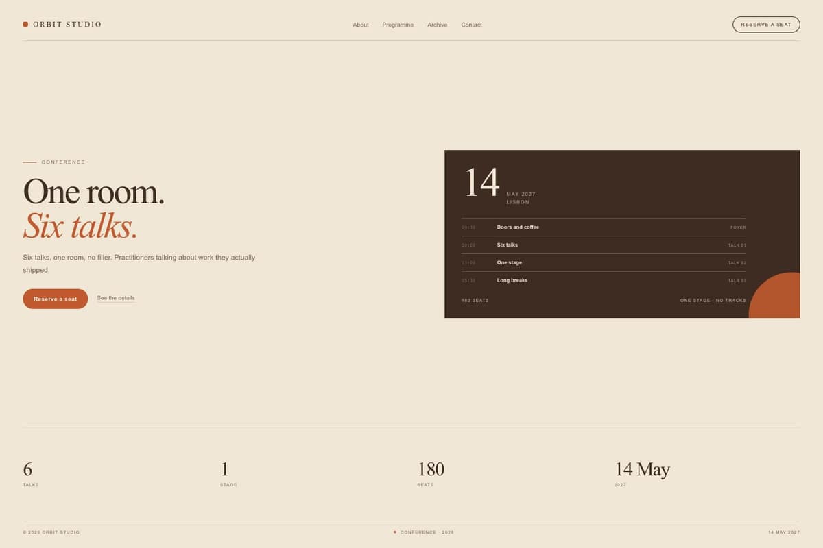 Orbit Studio — full page preview