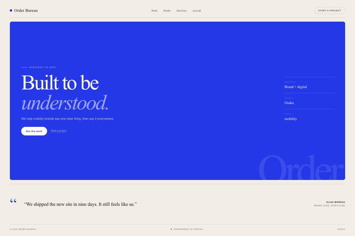 Order Bureau — full page preview