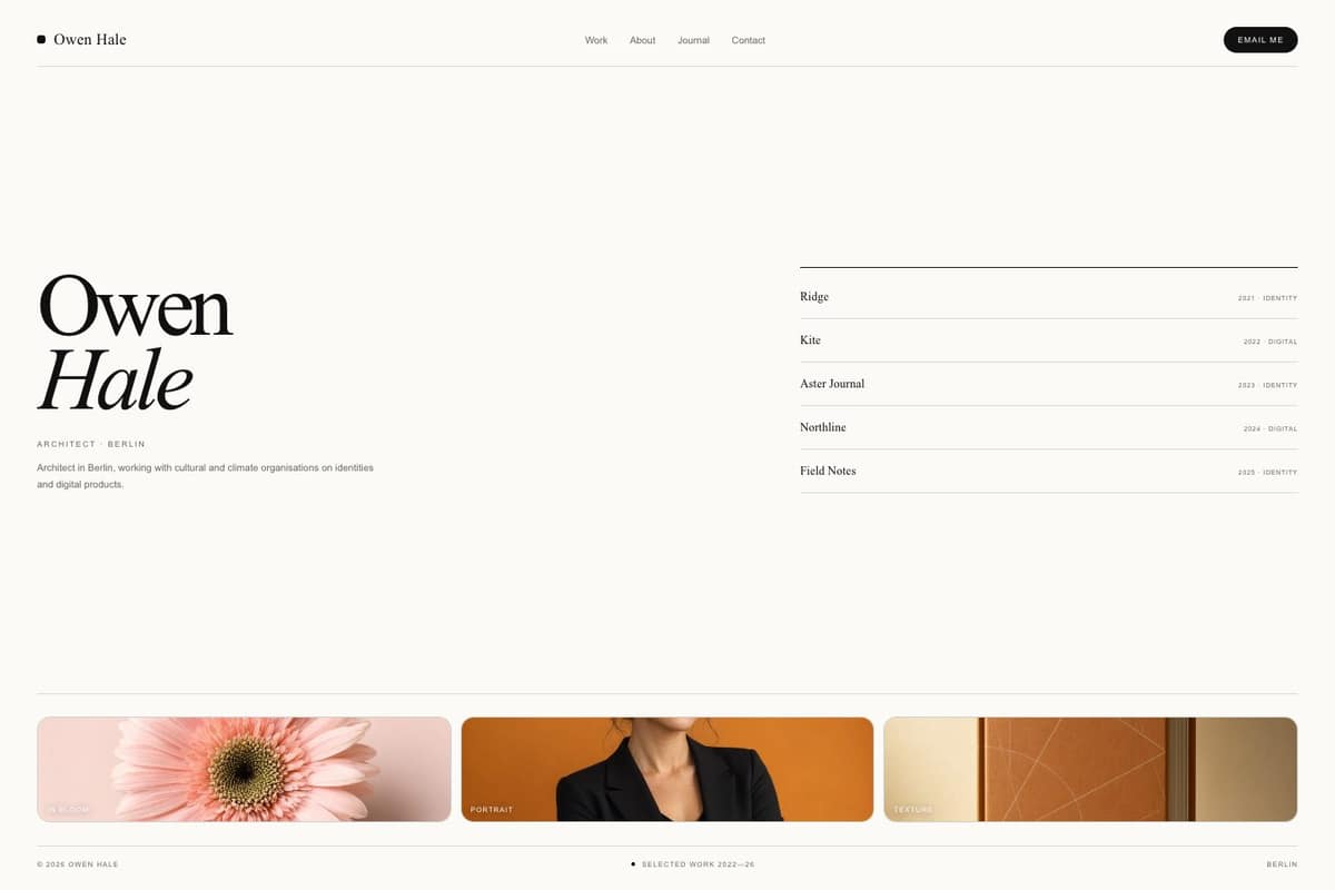 Owen Hale — full page preview