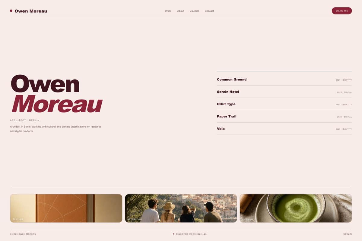 Owen Moreau — full page preview