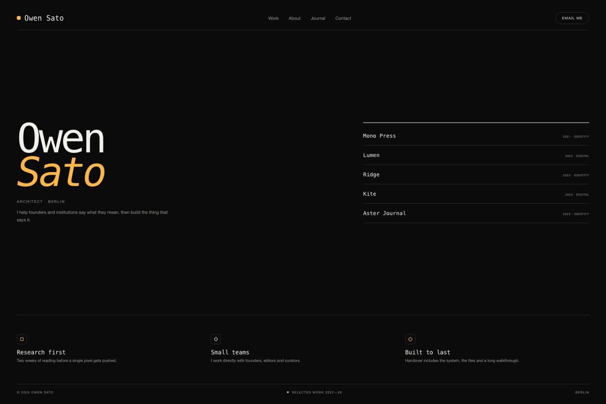 Owen Sato — full page preview