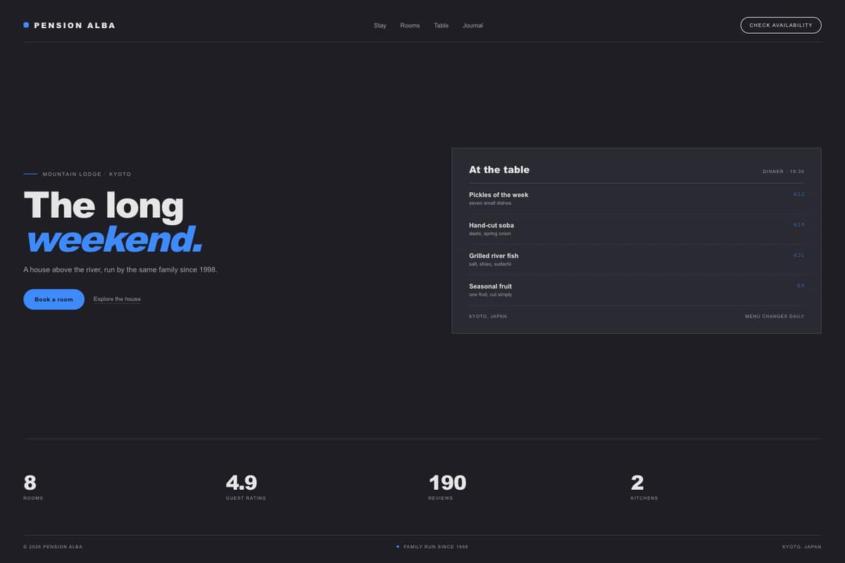 Pension Alba — full page preview