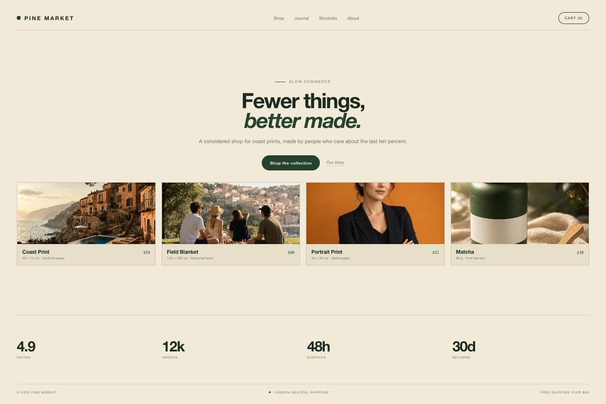 Pine Market — full page preview