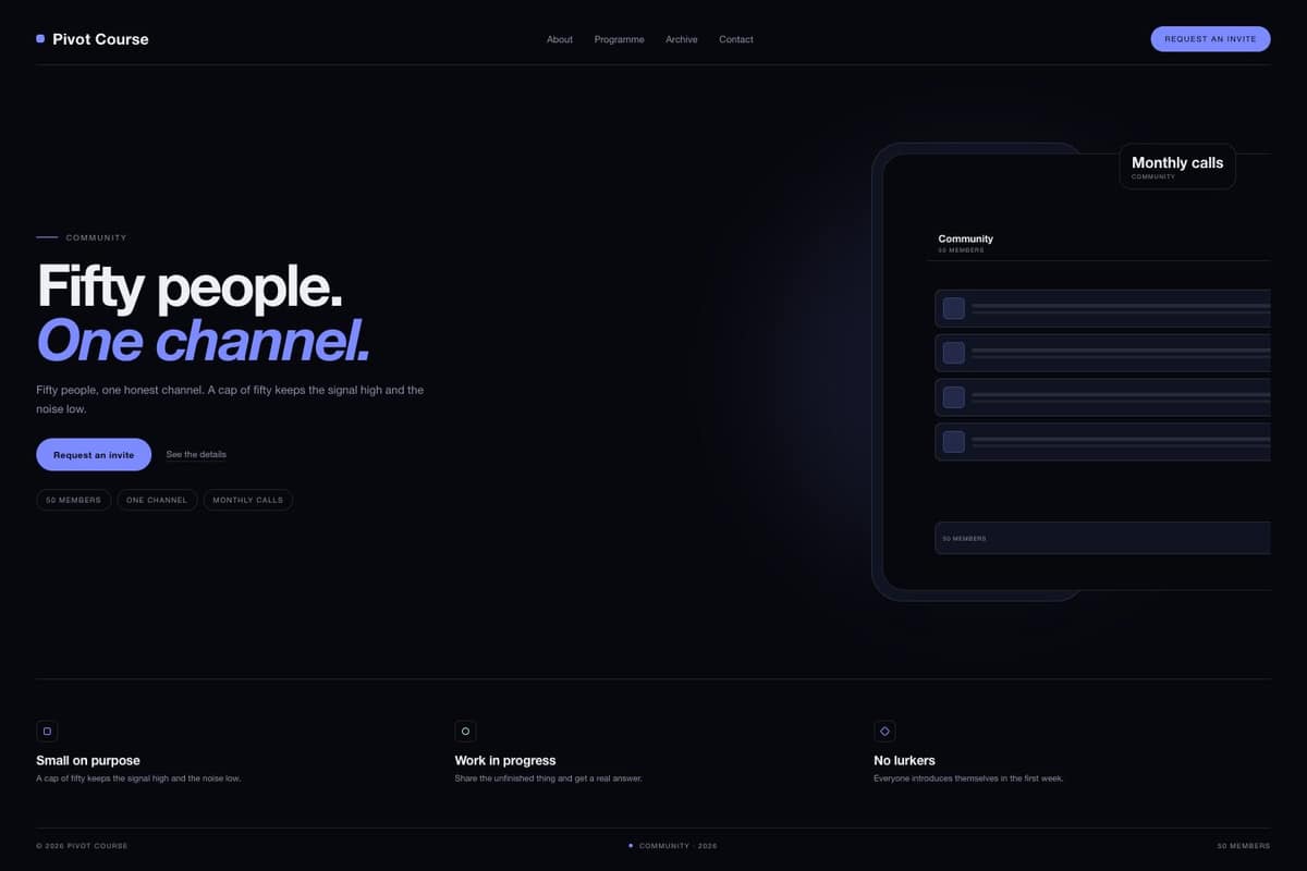 Pivot Course — full page preview