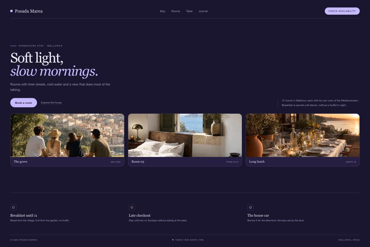 Posada Marea — full page preview