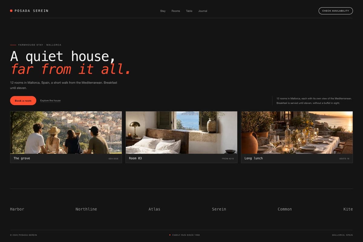 Posada Serein — full page preview