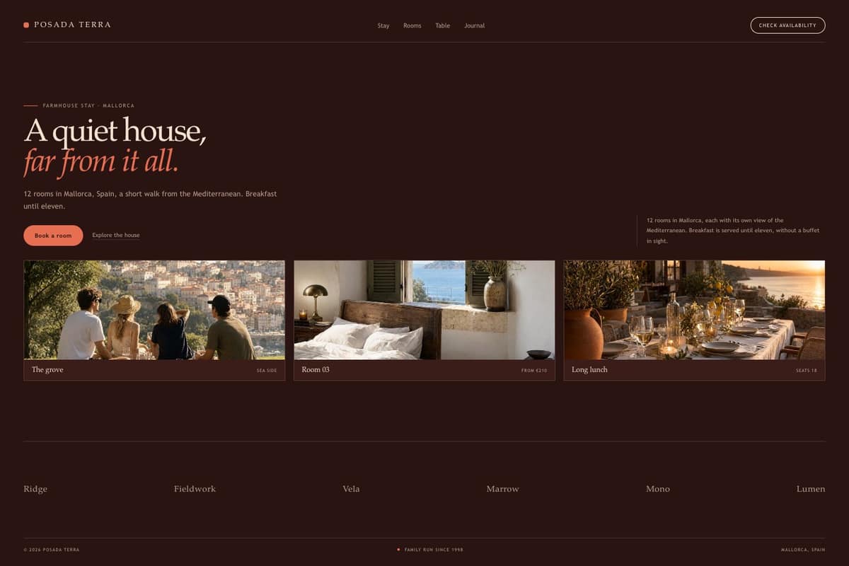 Posada Terra — full page preview