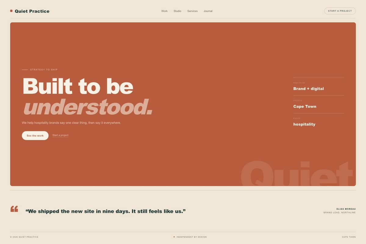 Quiet Practice — full page preview