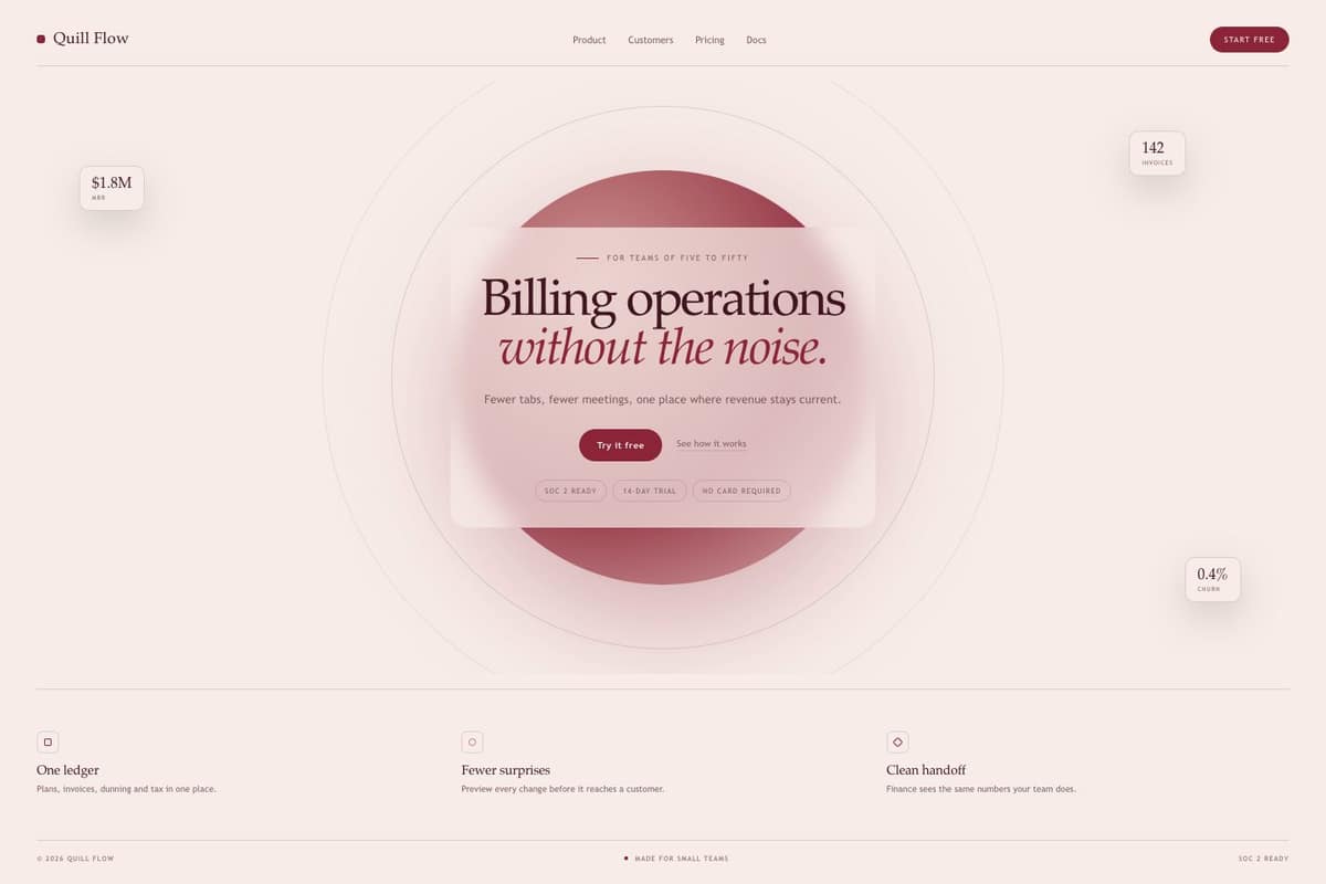 Quill Flow — full page preview