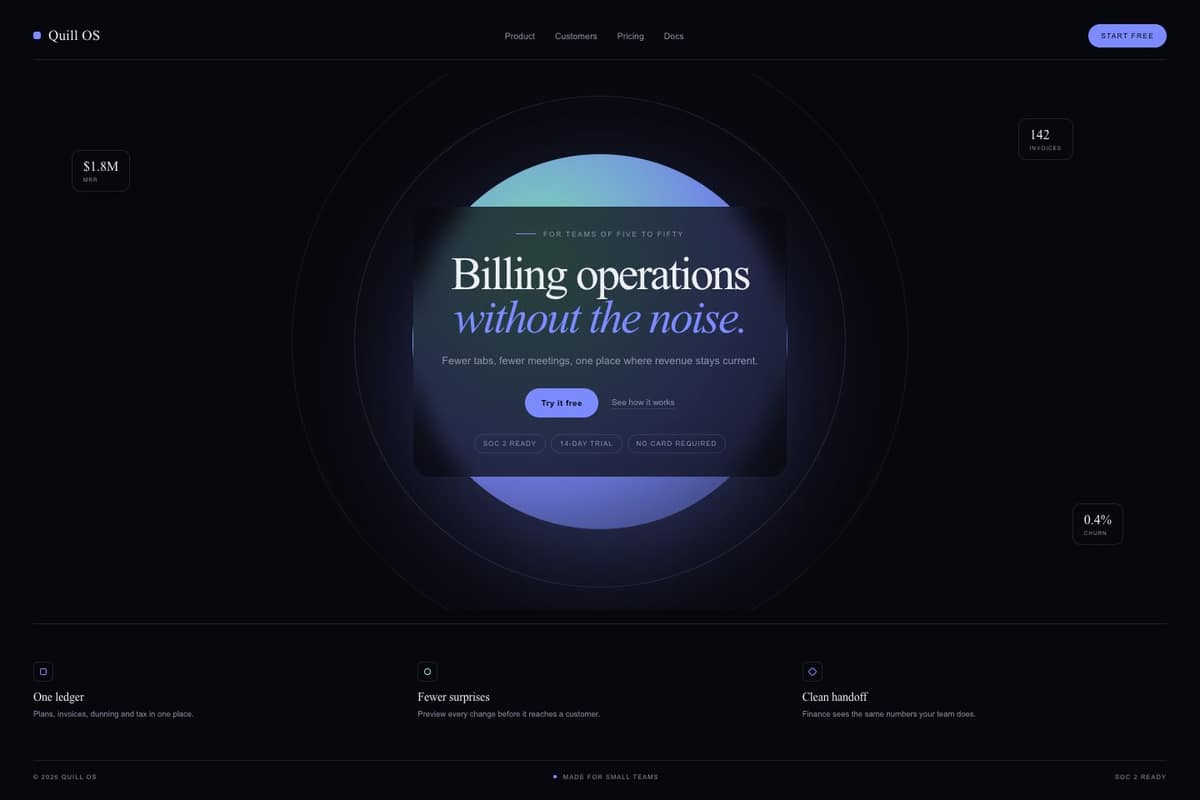 Quill OS — full page preview